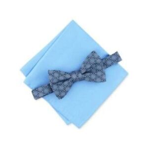 ALFANI Mens Blue Printed Pocket Square